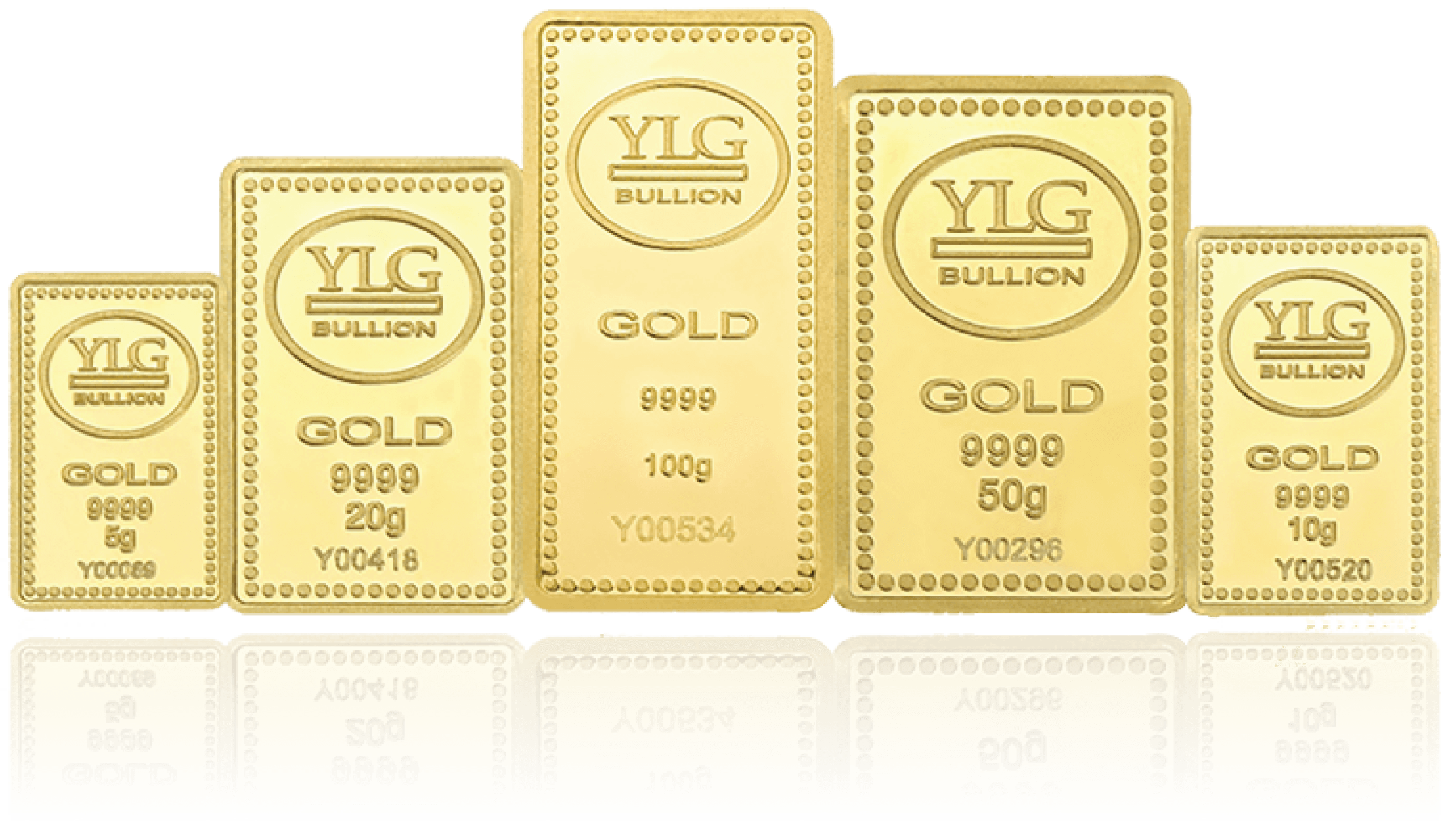 ทองคำแท่ง YLG BULLION ขนาด 5 กรัม 10 กรัม 20 กรัม 50 กรัม และ 100 กรัม