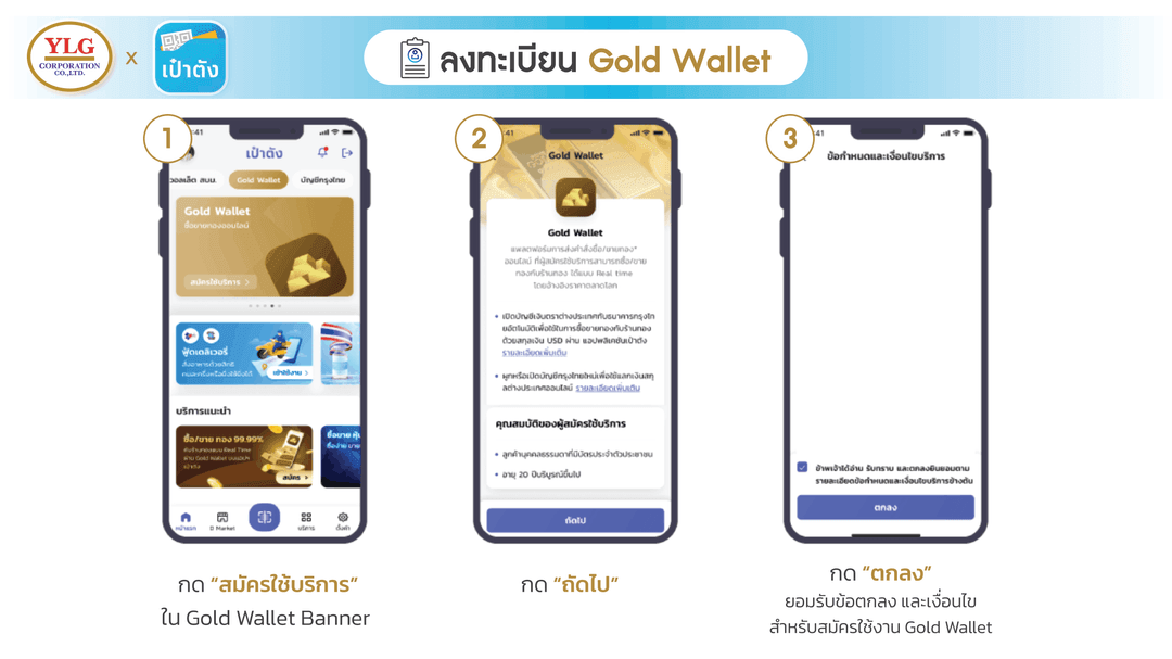 1. ลงทะเบียน Gold Wallet